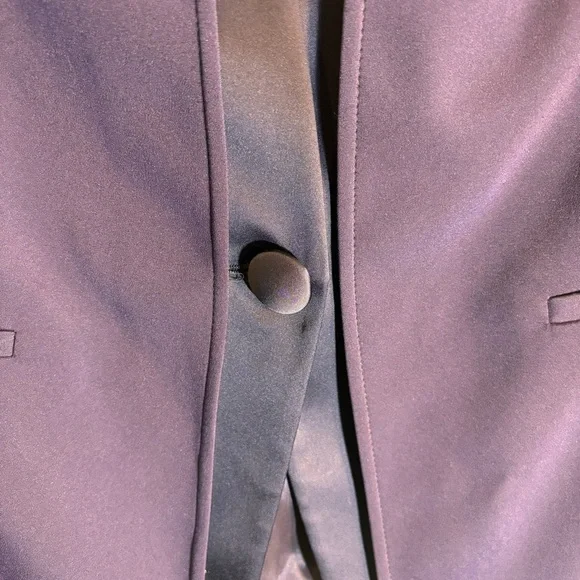 LUISA SPAGNOLI Sz 50 Blazer Satin Layer and Buttons Shoulder Pads 90s Vibe Lined - Picture 2 of 9